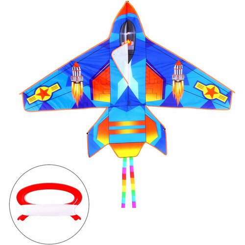 Детский воздушный змей 'Самолёт', с леской, летающая игрушка, цвета микс, 120х180