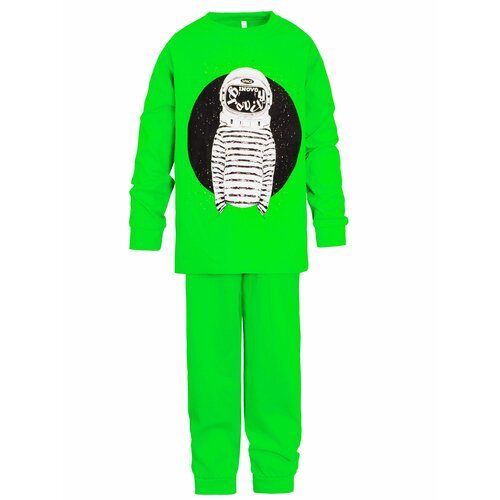 Пижама ИНОВО, манжеты, размер 140, зеленый