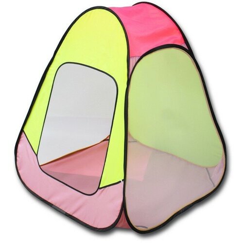 Палатка детская игровая «Радужный домик» 75 × 75 × 90 см, цвет розовый + лимон