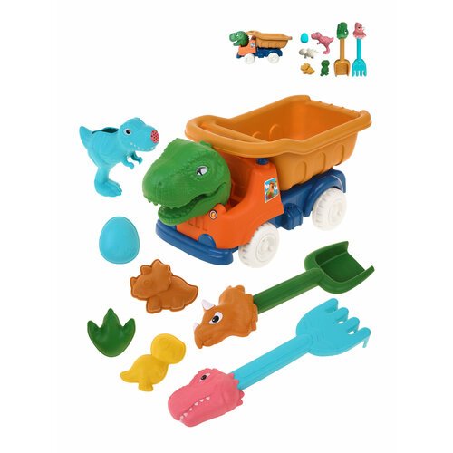 Песочный набор детский машинка, грабли, лопатка