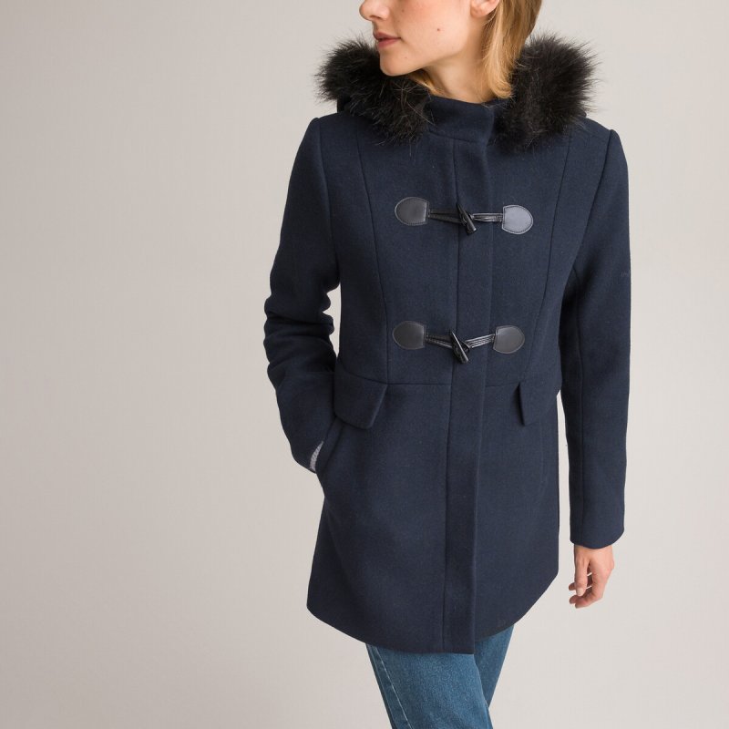 Короткое пальто с капюшоном 52 (FR) - 58 (RUS) синий