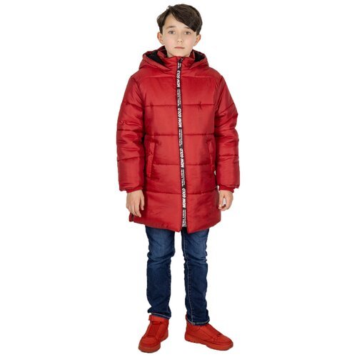 Куртка MIDIMOD GOLD, демисезон/зима, удлиненная, манжеты, размер 116-122, бордовый