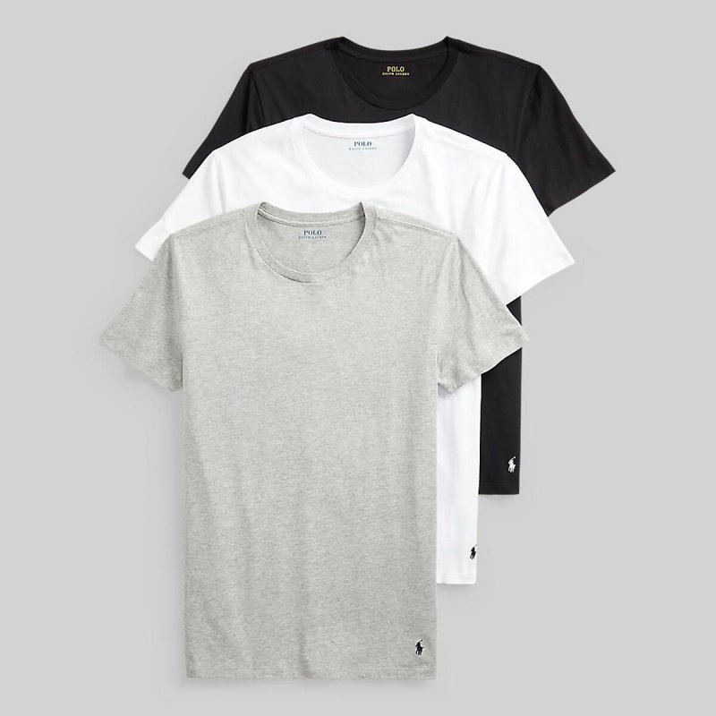 Комплект из трех футболок с круглым вырезом L черный
