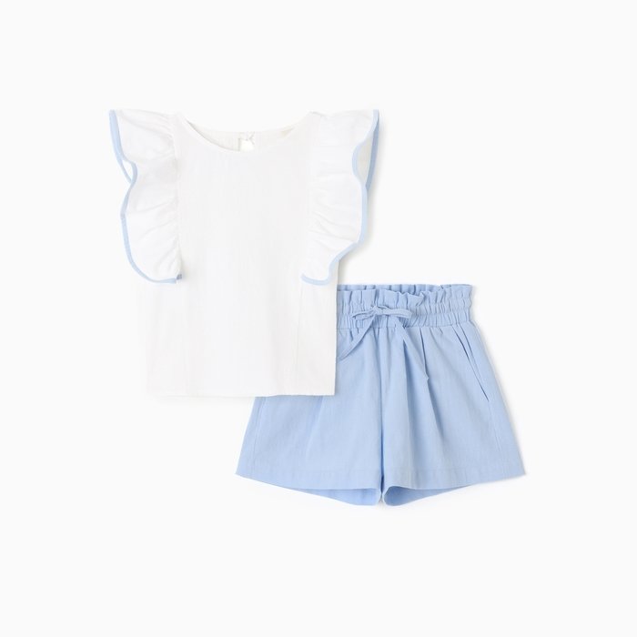 Комплект (Блузка и шорты) для девочки MINAKU цвет голубой, рост 116 см