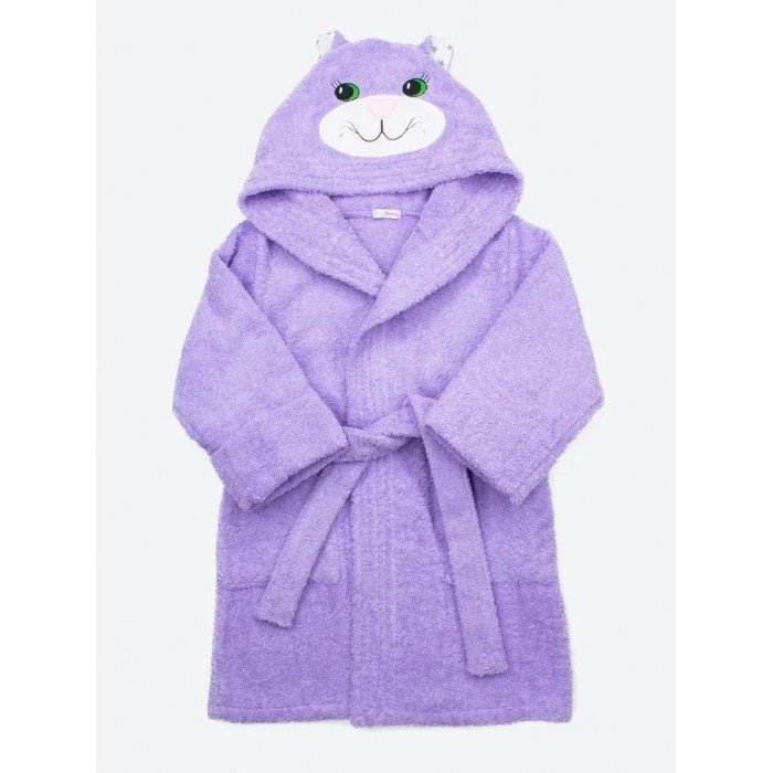 Домашняя одежда BabyBunny Детский махровый банный халат с вышивкой Кошечка