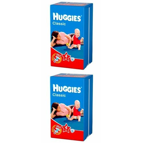 Huggies подгузники Classic Soft&Dry, дышащие, 4 размер, 7-18 кг, 14 шт - 2 уп.