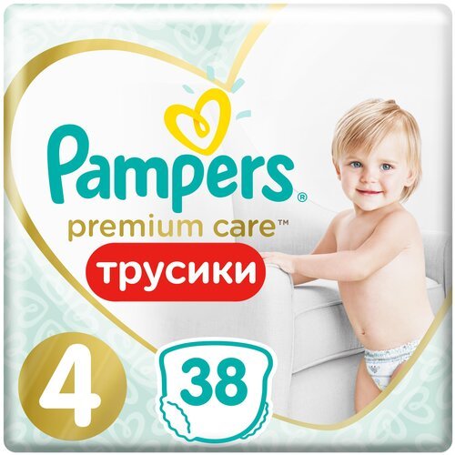 Pampers Premium Care 3D Soft трусики 4, 9-15 кг, 38 шт., белый