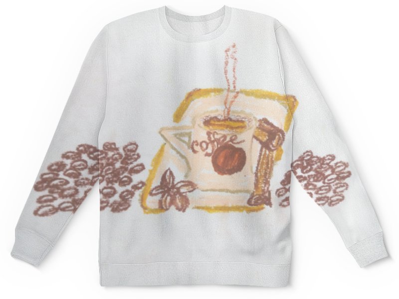 Printio Детский свитшот с полной запечаткой Утренний кофе