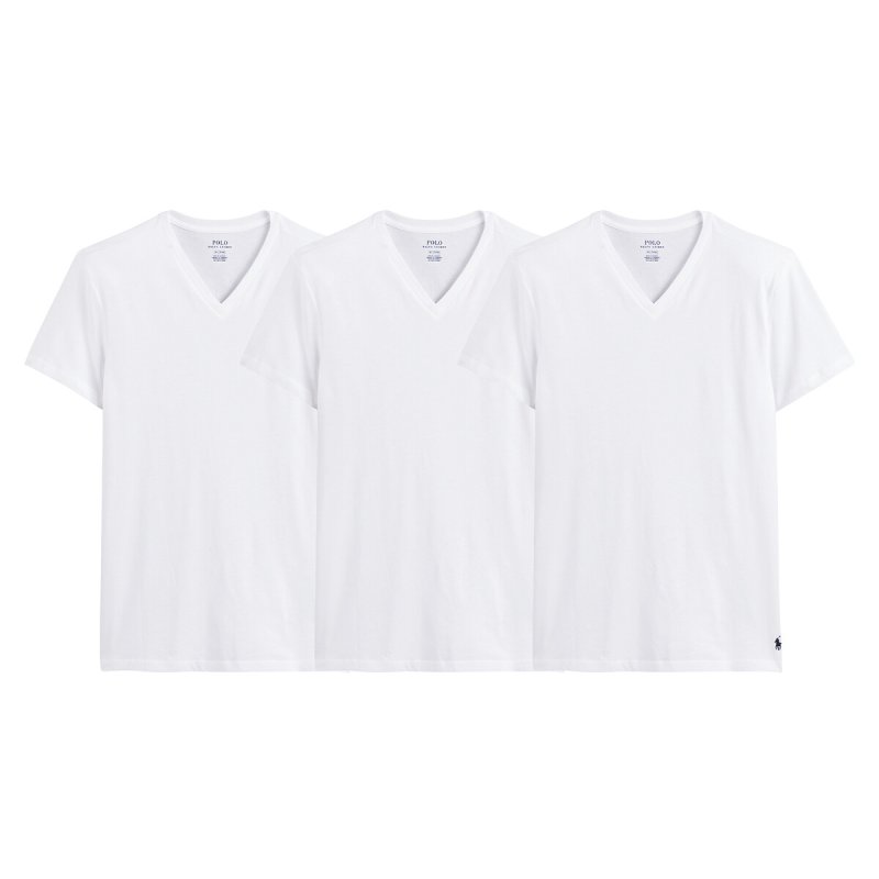 Комплект из трех футболок с V-образным вырезом XXL белый