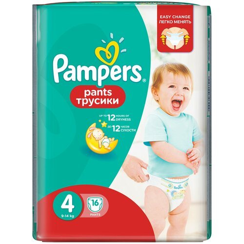 Pampers трусики Pants 4 (9-14 кг), 16 шт., белый