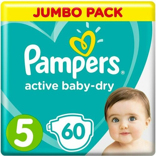 Подгузники Pampers Active Baby-Dry 11-16кг Размер 5 60шт