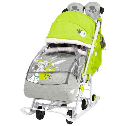 Санки-коляска Nika Disney baby 2 DB2, с далматинцами лимонный