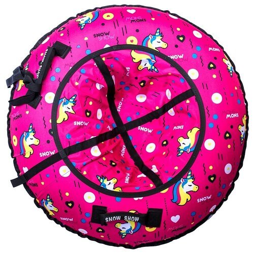 Санки надувные Тюбинг RT Единорог на розовом, диаметр 105 см