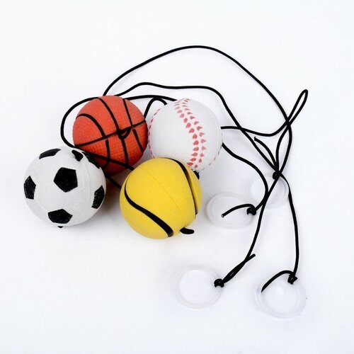 Мяч мягкий «Спорт», 4 см, на резинке, микс, 12 штук