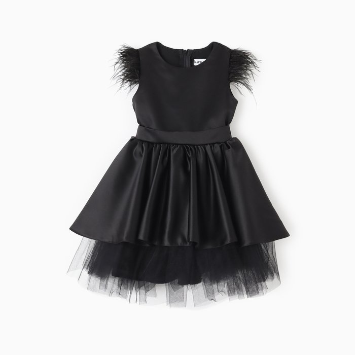 Платье нарядное детское KAFTAN, р.32 (110-116 см), черный