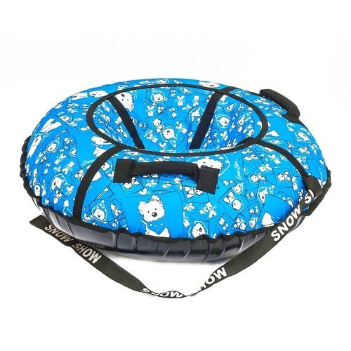 Санки надувные Тюбинг RT Собачки на голубом + автокамера, диаметр 118 см
