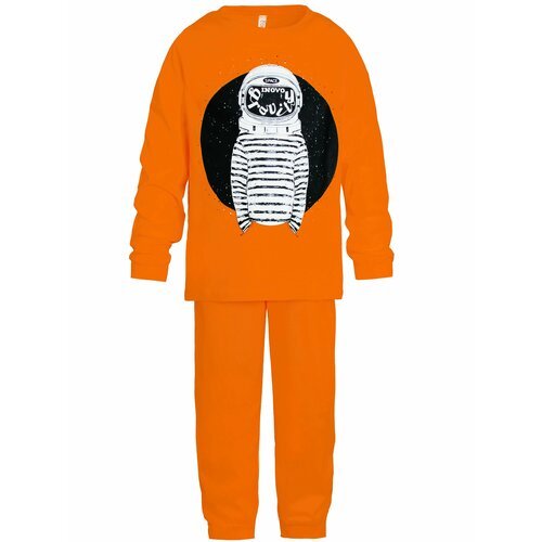 Пижама ИНОВО, манжеты, размер 140, оранжевый