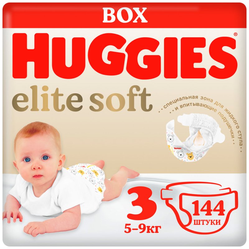 Подгузники Huggies Elite Soft 3, 5-9 кг, 144 шт. Подгузники Huggies Elite Soft 3, 5-9 кг, 144 шт.