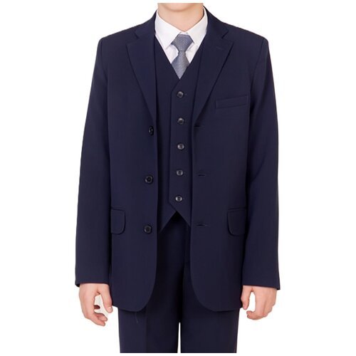 Школьный пиджак Инфанта, однобортный, размер 128-60, синий
