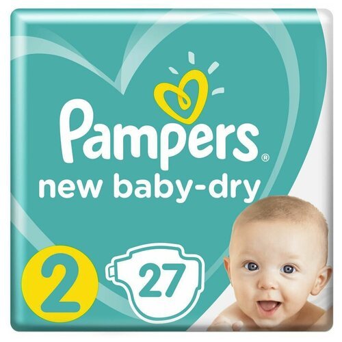 Подгузники Pampers New Baby-Dry Mini №2 (4-8кг) Стандартная упаковка 27шт.