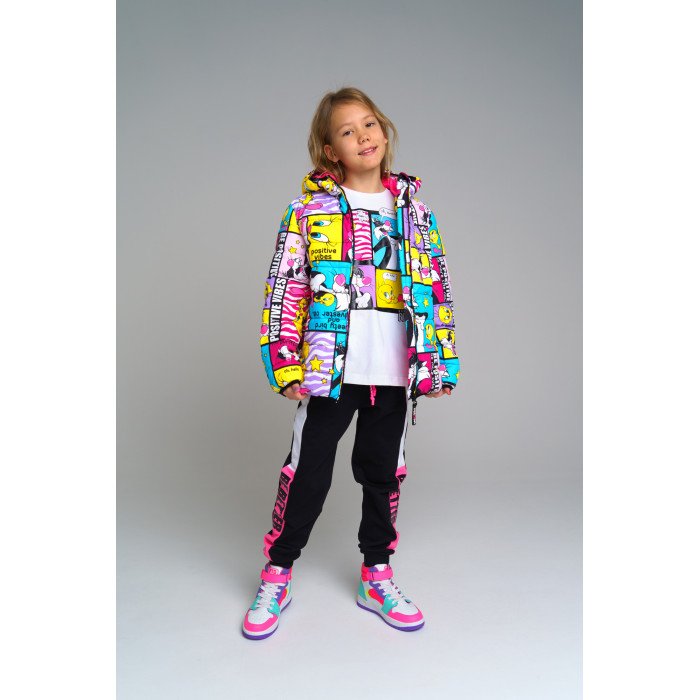 Верхняя одежда Playtoday Куртка текстильная с полиуретановым покрытием для девочки Be positive 12341032