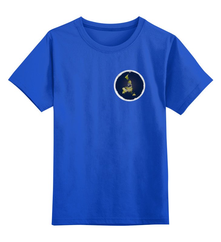 Printio Детская футболка классическая унисекс 'плоская земля' (мужская, синяя)