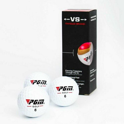 Мячи для гольфа 'VS' трехкомпонентные, d=4.3 см, набор 3 шт