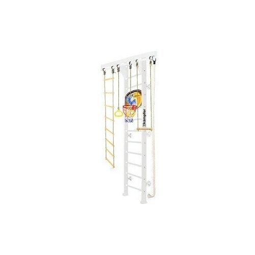 Детский спортивный комплекс Kampfer Wooden Ladder Wall Basketball Shield №6 Жемчужный Высота 3 м белый