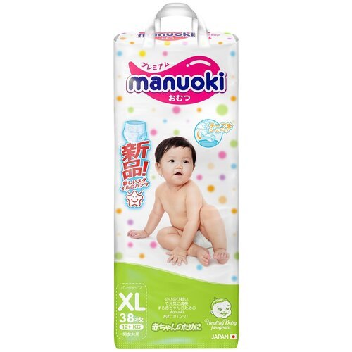 Manuoki трусики XL, 12+ кг, 38 шт., мультиколор