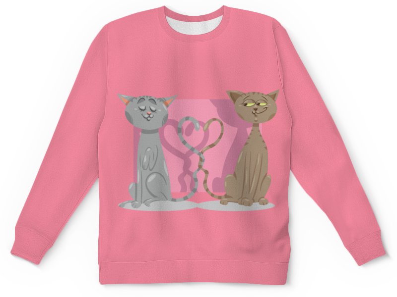 Printio Детский свитшот с полной запечаткой Влюблённые коты