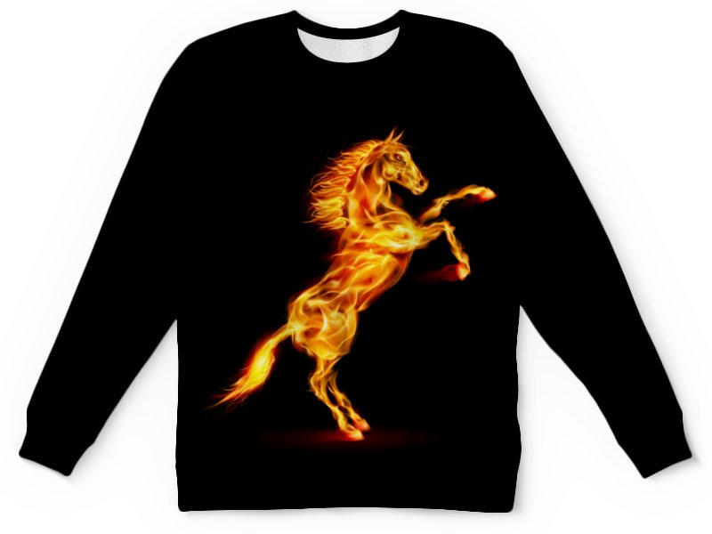 Printio Детский свитшот с полной запечаткой Огненная лошадь