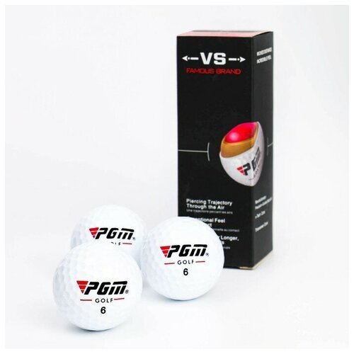 PGM Мячи для гольфа 'VS' PGM, трехкомпонентные, d=4.3 см, набор 3 шт