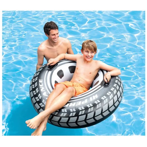 Надувной круг для плавания, круг для детей с ручками 114 см, в форме шины