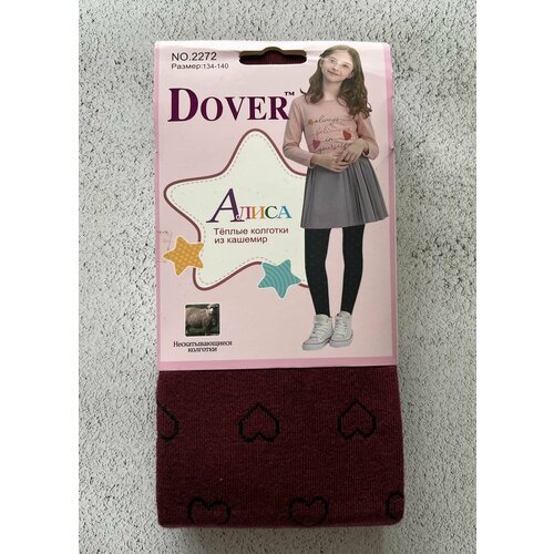 Колготки Dover для девочек, размер 134/140, бордовый