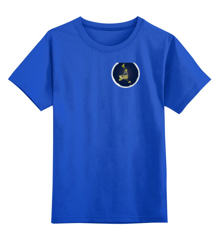 Printio Детская футболка классическая унисекс 'плоская земля' (женская, синяя)