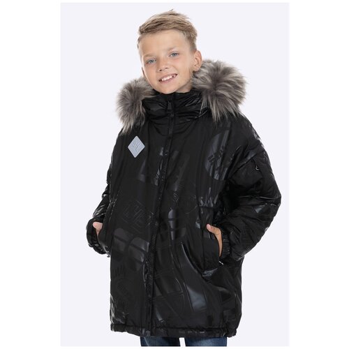 Куртка Шалуны зимняя, удлиненная, размер 38, 152, черный