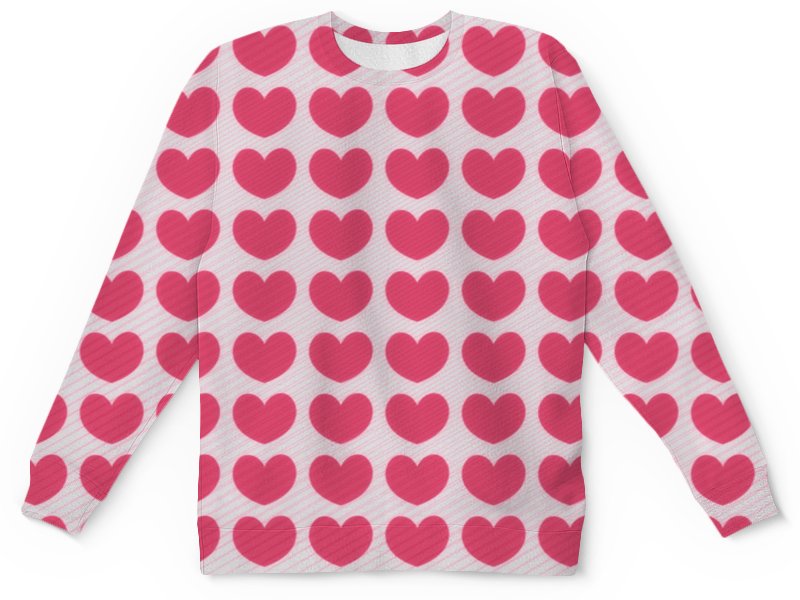 Printio Детский свитшот с полной запечаткой Розовое сердце